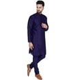 thumbnail image 4 of SKAVIJ Ensemble de Pyjama Kurta pour les Hommes de la Partie Ethnique Indienne Porter Robe Blue L, 4 of 6