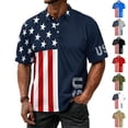 thumbnail image 3 of Men's USA 250th Anniversary American Flag Stars Polo Shirt Patriotic Casual Short Sleeve America 250 Merchandise, 3 of 4