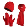 thumbnail image 3 of CSChome Hat Scarf Gloves Set Winter Hat Scarf Set - Unisex Striped Solid Color Thick Warm Elastic Non-Slip Cozy, 3 of 7