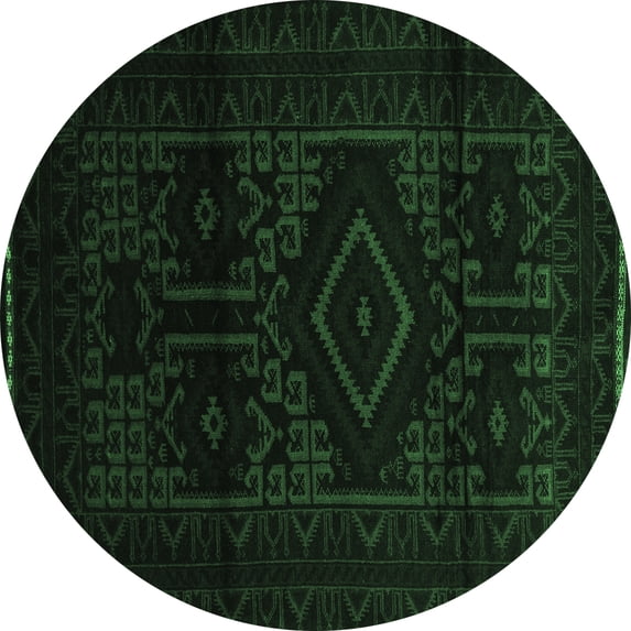 Ahgly Company Indoor Round Persian Emerald Green Traditional Area Rugs, 3' Round