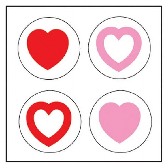 SHAPES ETC. Incentive Stickers - Tri-Color Hearts