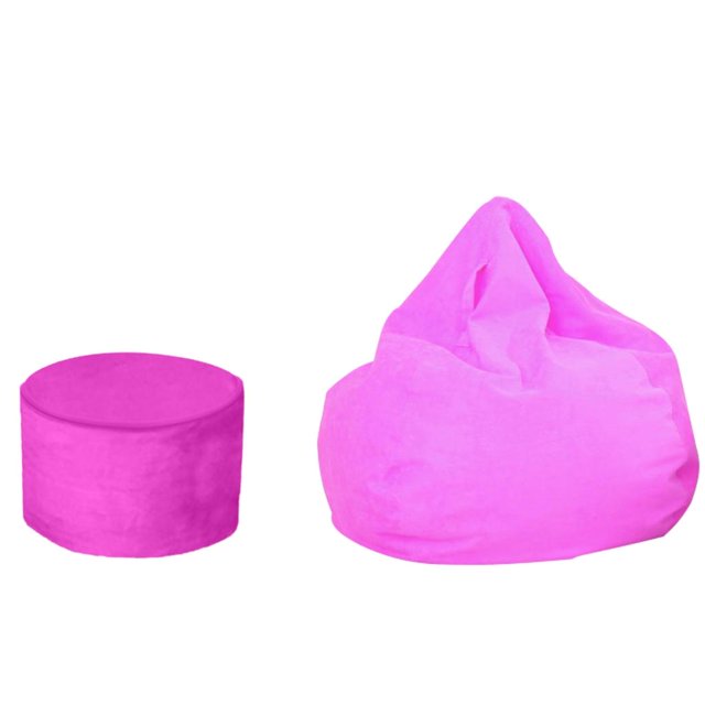 Cubierta de bolsa de frijoles color sólido con reposapiés rosa Rosado SM SunniMix Beanbag Cover Footstool