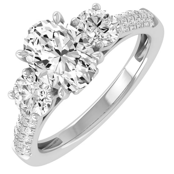 ARAIYA FINE JEWELRY 10K White Gold Lab Grown Diamond Solitaire Engagement Ring (2 1/2 cttw, D-F Color, VS1 Clarity) Size 5.5