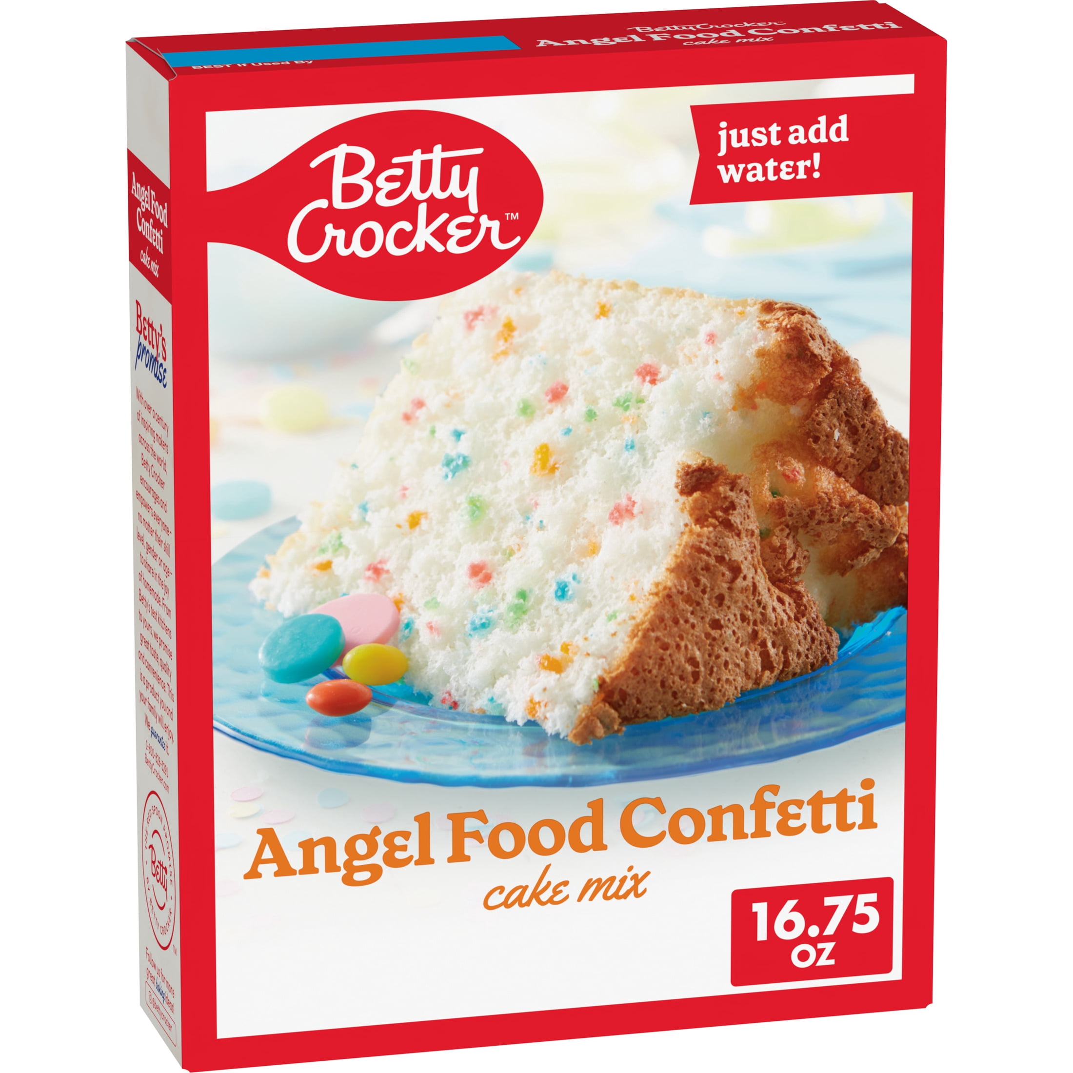 (4 pack) Betty Crocker Angel Food Confetti Cake Mix, 16.75 oz.
