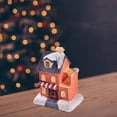 thumbnail image 3 of Adorno navideño de resina en miniatura con luz LED para casa de pueblo con nieve 9cmx7.5cmx5.5cm, 3 of 7