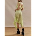 thumbnail image 2 of Women Sheer Lace Dress Summer Bandage Cutout Irregular Ruffle Party Dress for Cocktail Beach Club Streetwear, 2 of 5