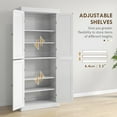 thumbnail image 5 of Homiyad 72" Kitchen Cabinet, Pantry Storage Cabinet with Doors and Shelves, Freestanding Food Pantry Cabinet, White Wood Grain, 5 of 8