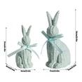 thumbnail image 5 of 2-Piece Woven Texture Easter Bunny Set, Rabbit Figurines with Satin Bows, Spring Tabletop Decor for Home Kitchen, Ideal Easter Gifts and Holiday Centerpieces, 5 of 9