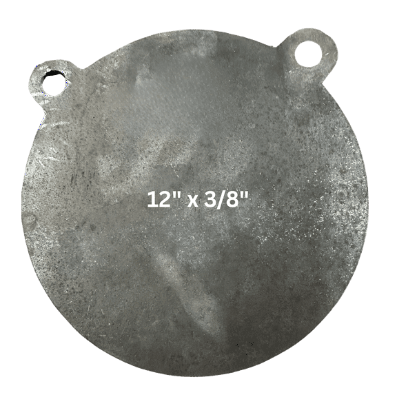 AR500 Steel Gong Shooting Target 3/8" – 12" Round – 2-Hole