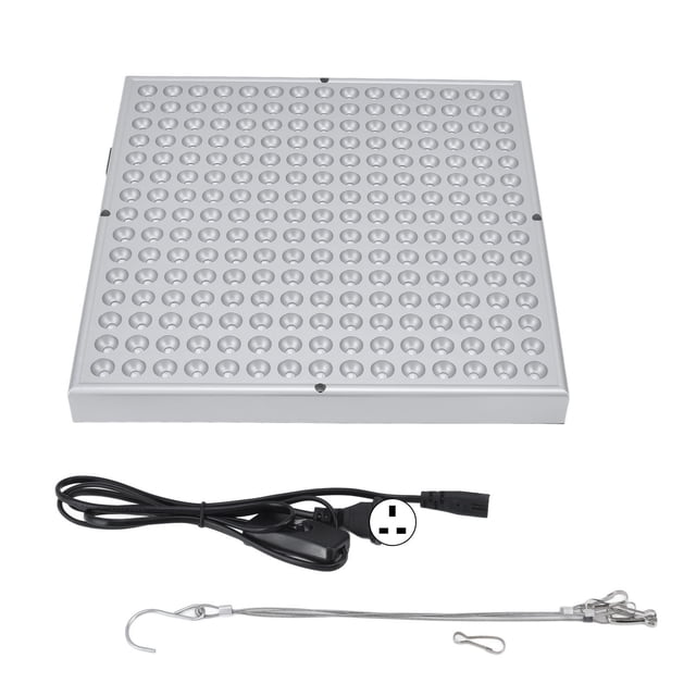 Panel de terapia de luz LED roja: 45 W, 225 LED, rojo intenso de 660 nm e infrarrojo cercano de 850 nm, 100‑240 V CA, enchufe para Reino Unido