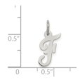 thumbnail image 3 of Auriga Fine Jewelry 925 Sterling Silver Script Letter F Initial Charm Pendant for Women (L - 16mm, W - 8 to 10mm), 3 of 6