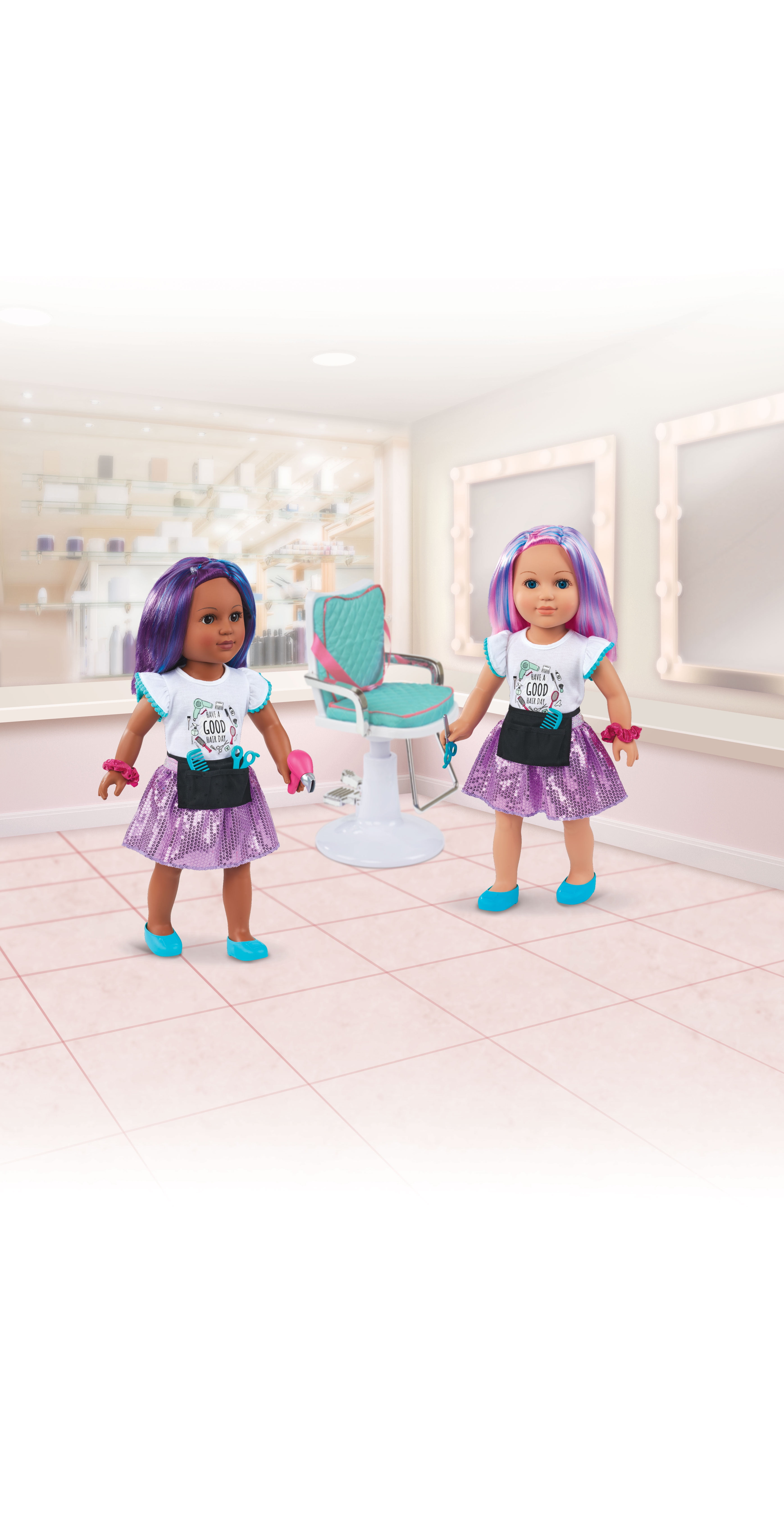 My Life As Poseable Hairstylist Doll Playset, 6 Pieces