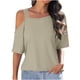 thumbnail image 1 of Camiseta de Manga Corta Sexy de Moda 2024, Camiseta Casual de Manga Corta, 95% Poliéster 5% Blusa de Spandex para Mujeres, Top de Verano de Lavado de Manos, 1 of 7