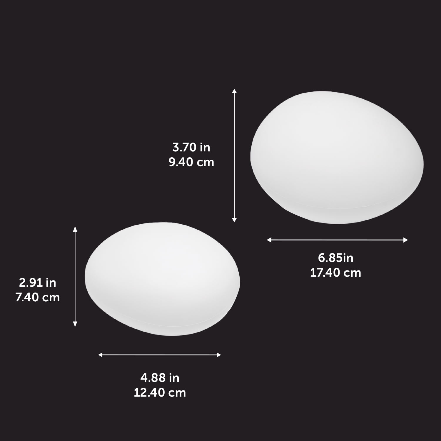 Globe Electric 2-Pack LED Pebble Indoor Outdoor Tap Night Lights with USB Rechargeable Cable Included