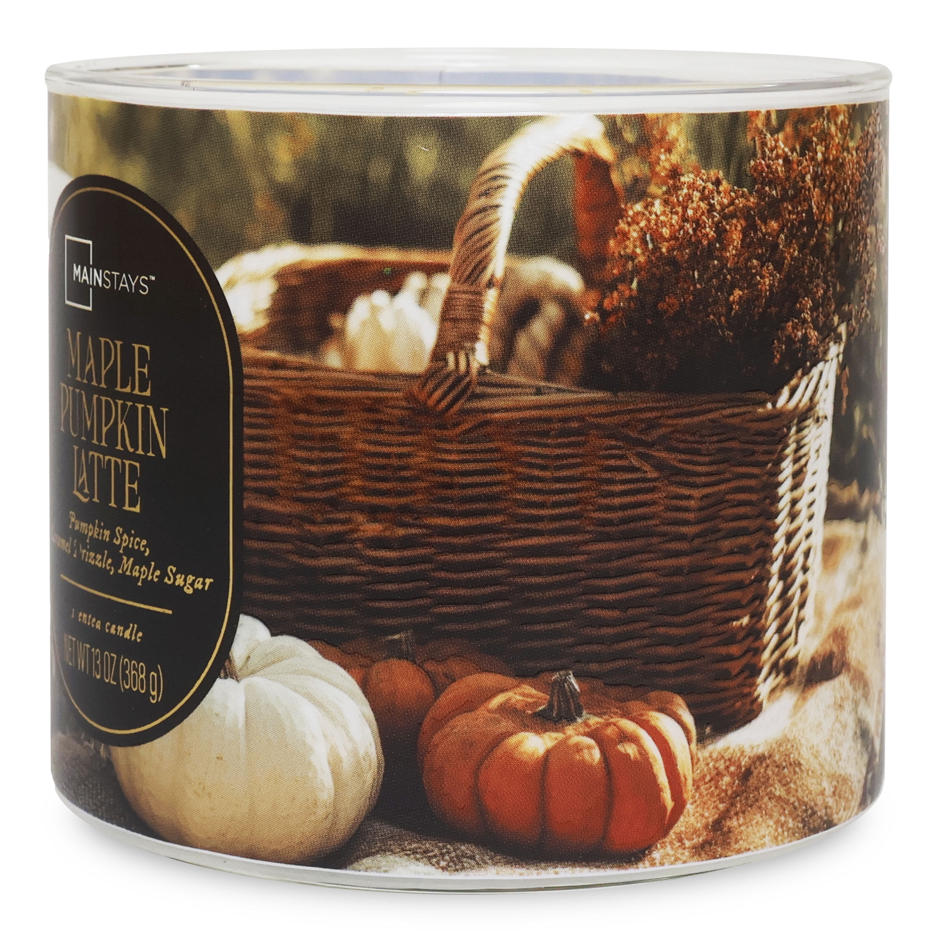Mainstays 3-Wick Maple Pumpkin Latte Scented Candle, 13 Ounce