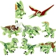 thumbnail image 4 of Figuras de dinosaurios de Jurassic Dino World t-rex, Carnotaurus, Pterosaur, animales, bloques de construcción, bloques de Velociraptor, MOC, juguetes para niños, 4 of 5
