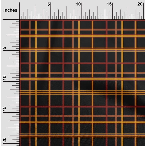 oneOone Polyester Lycra Black Fabric Madras Check Craft Projects Decor Fabric Printed By The Yard 56 Inch Wide