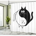 thumbnail image 5 of Ambesonne Cat Shower Curtain, Ying Yang Black White Art, 69"Wx70"L, Black White, 5 of 5