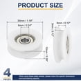 thumbnail image 2 of Uxcell U Groove Ball Bearing Roller, 6 x 30 x 10mm Nylon Pulley Guide Wheel Stainless Steel Track Wheel Heavy Duty Replacement for Slide Door Window Mechanical Equipment, White Pack of 4, 2 of 7