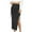 Black, variant on IROINNID Women's Split Fork Slim Drawstring Skirt Knitting Bandage Below The Knee Elastic Waist tail Solid Color Skirt