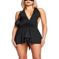 thumbnail image 2 of Femmes Y2k Profond V Cou Robes Courtes hors Épaule Maille Robe Sexy Dos Nu Mini Robe de Boîte de Nuit Porter, 2 of 6