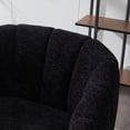 thumbnail image 5 of Jopath Accent Chair with Metal Legs,Channel Tufted Lounge Chair Single Sofa Round Leisure Armchair for Bedroom Living Room Reception Study Room Office Black, 5 of 9