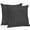 Black, variant on Haze Blue Throw Pillow Covers 20x20 Inch Set of 2, Farmhouse Burlap Solid Blue Color Modern Linen Texture Waterproof Outdoor Pillow Covers, Decorative Cushion Pillowcases for Couch, Sofa, Bed, Patio