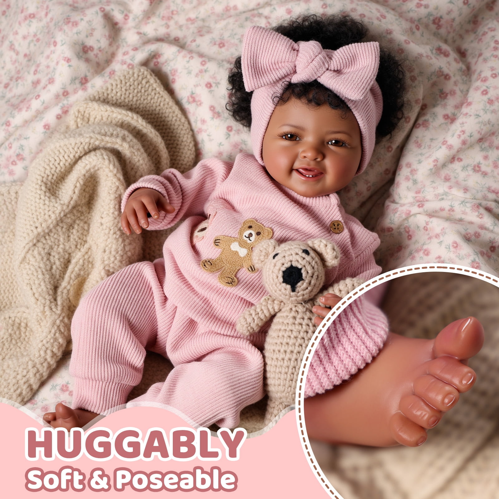 BABESIDE 20 Inch Reborn Dolls Dolls Handmade Dolls with Soft Cloth Body for Kids Age 3+
