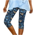 thumbnail image 6 of Ounisa Novelty Capri Leggings for Women 2026 New Trending Graphic Yoga Pants 3/4 Length Workout Daily Going Out Bottoms Navy, 6 of 7