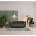 thumbnail image 2 of 8' Ivory Blue And Gray Floral Stain Resistant Runner Rug, 2 of 4