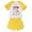 Yellow, variant on sususu Girls Outfits 2 piece Graduation Season Printed Short Sleeve Top and Pants Outfit Set for Toddlers and Kids,Yellow,5-6 Years