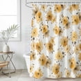 thumbnail image 4 of Yellow Spring Floral Bathroom Shower Curtains with 12 Hooks Waterproof Shower Curtain for Stalls and Bathtubs Elegant Flowers Summer Botanical Decorative Bathroom Privacy Curtain 72x72 Inches, 4 of 9