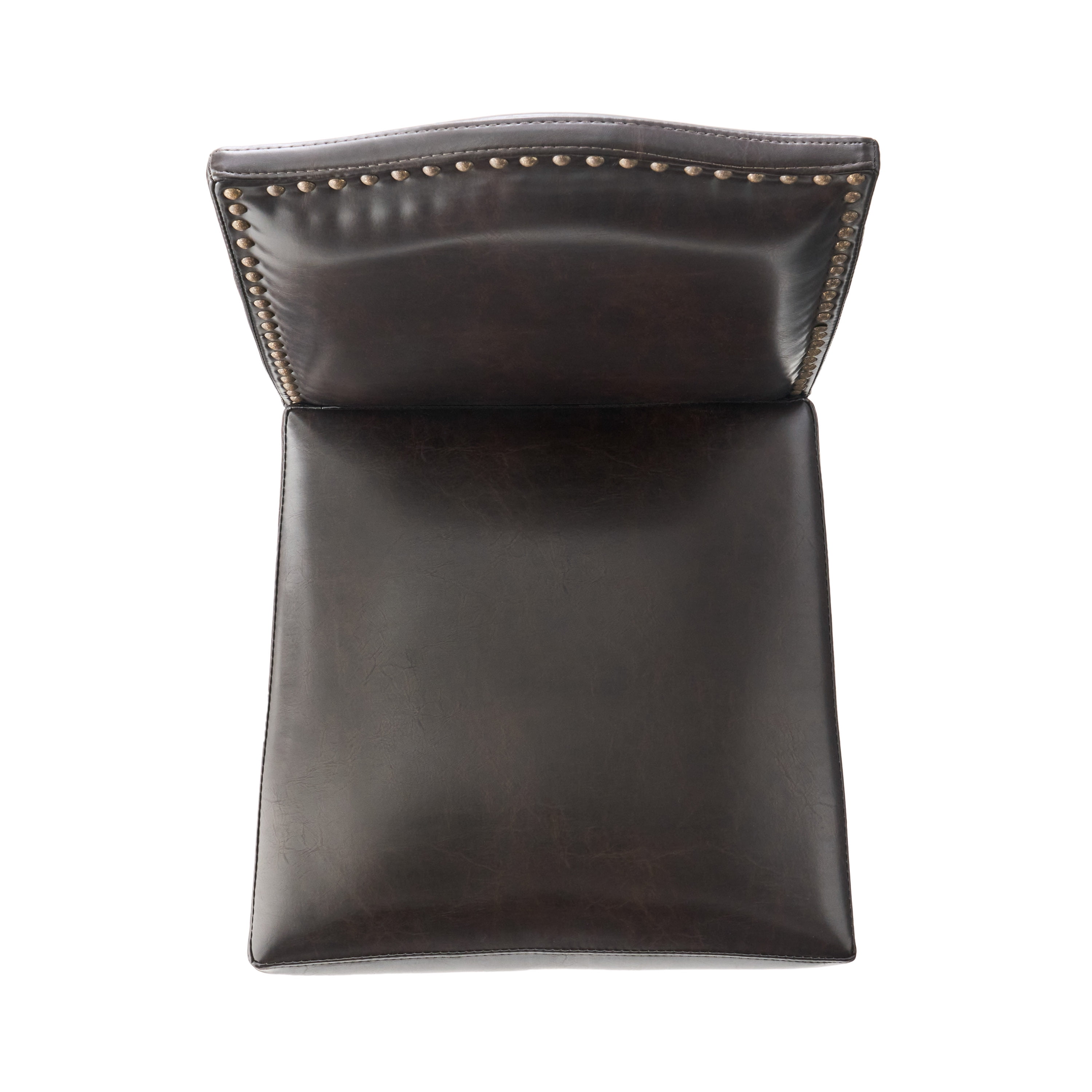 Noble House Merritt Bonded Leather Upholstered Barstool, Set of 2, Brown and Walnut