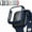 Navy, variant on Apple Watch Case Series SE/ Series 6/5/4 for 44mm with Built-in Tempered Glass Screen Protector (All Watch Series), Guard Bumper Full coverage Cover for Apple Watch Case, Color Black