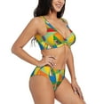 thumbnail image 2 of Kdxio German Shepherd Dog Print Women's 2 Piece High Waisted Wrap Spaghetti Strap Summer Swimsuit Bikini Set-, 2 of 7