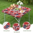thumbnail image 4 of Red Footballs on Blue Pattern Square Fitted Tablecloth with Elastic Edge,Square Table Cover,Washable Elastic Table Cover for Home Kitchen Party Decor 34"x34", 4 of 6