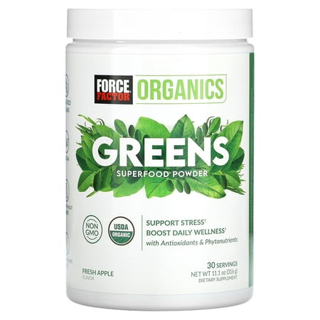 Organics  Greens  Superfood Powder  Fresh Apple  11.1 oz (316 g)  Force Factor(10/2024)