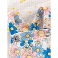 thumbnail image 5 of Yunliwuli Toddler Girls Overalls Flower Print Sleeveless Straps Buttons Pockets Shortall Summer Kids Romper Jumpsuit, 5 of 10