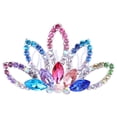 thumbnail image 1 of 1PC Colorful Rhinestone Crown Insert Comb Bridal Wedding Hair Comb Headwear for Women (Colorful), 1 of 8
