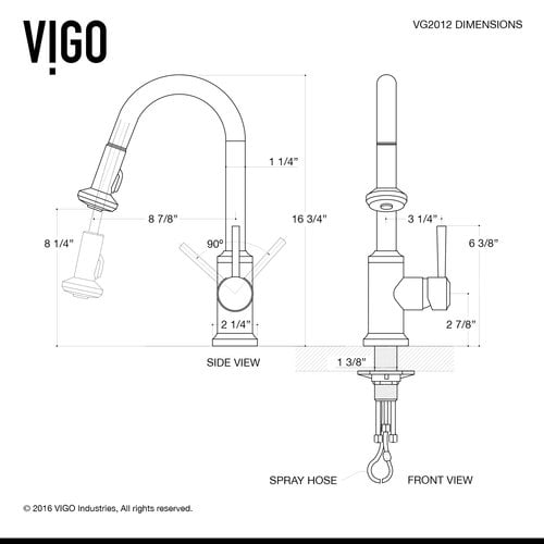 Vigo Farmhouse Stainless Steel Kitchen Sink Faucet Strainer And