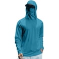 thumbnail image 2 of Hearthz Men's UPF 50+ Sun Shirt Long Sleeve Thumb Hole Sun Protection T Shirts Sun Hoodies with Mask Outdoor Hiking Swimming Mens Shirts, 2 of 5