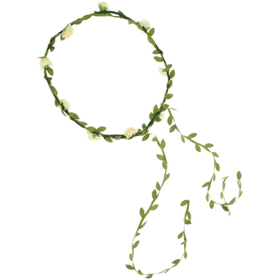 WEUVEB White Floral Flower Headband Handmade Wedding Photo Props Hair Accessories