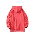 thumbnail image 2 of Gomelly Mens Sweatshirt Long Sleeve Hoodies Leisure Pullover Men Casual Sport Hooded Tops Drawstring Rose Red L, 2 of 3