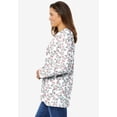 thumbnail image 3 of Woman Within Plus Size Perfect Printed Long-Sleeve Crewneck Tee, 3 of 6