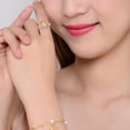 thumbnail image 4 of IFANLANDOR Anillo Dorado Con Incrustación De Gemas Zirconia Corte Ideal Para Eventos Formales, 4 of 8