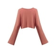 thumbnail image 2 of FashionOutfit Women's Trendy Solid Kimono Long Sleeve Crop Top, 2 of 4