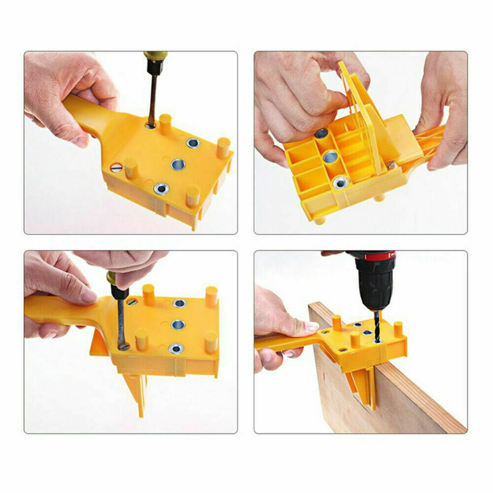 Handheld Woodworking tourillonnage Jig drill Guide Wood Dowel Drilling Hole Saw Kit 