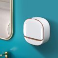 thumbnail image 3 of Jabonera de baño de pared oso de fresa blanca con tapa con bisagras diseño escandinavo impermeable, 3 of 5