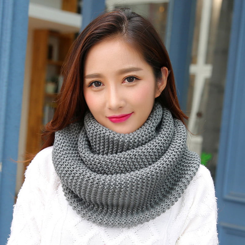 Women Scarf Scarves Neckerchief Knitting Keep Warm Loops Winter Autumn Soft 