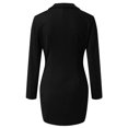 thumbnail image 4 of Ladies Elegant Business Blazer Dress Double Breasted,Autumn Winter Large Sizes Long Sleeve V Neck Sexy Sheath Dress Mini Blouse Dress Checked Overcoat Suit Coat Dress Jacket, 4 of 5